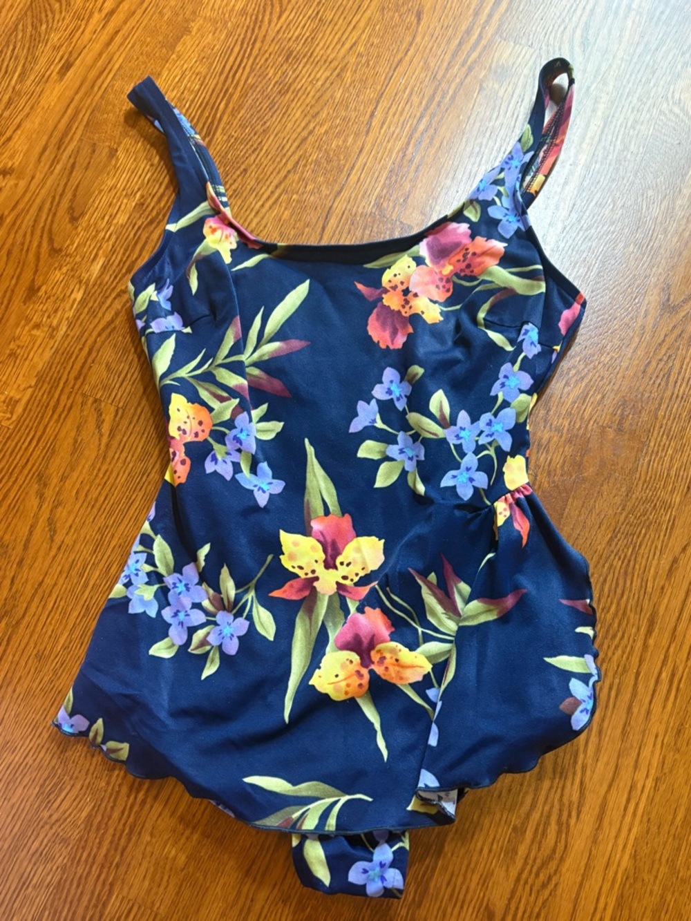 Vintage 90s Tropical Floral Skirted Swimsuit